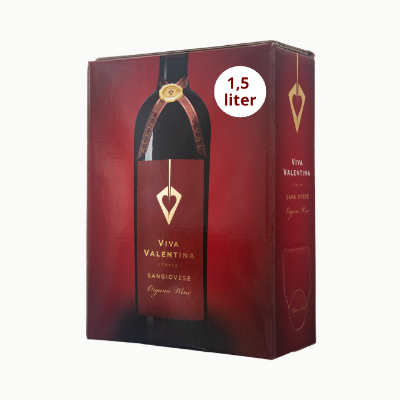 Lebox wijnen Viva Valentina Rode wijn Sangiovese 1,5 liter bag in box 